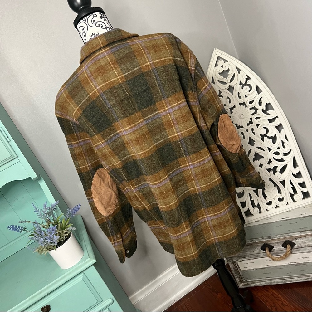 VINTAGE Ralph Lauren Lambs Wool Plaid Zip Up Jacket Size 3x Shacket Shirt Jacket - Picture 8 of 12